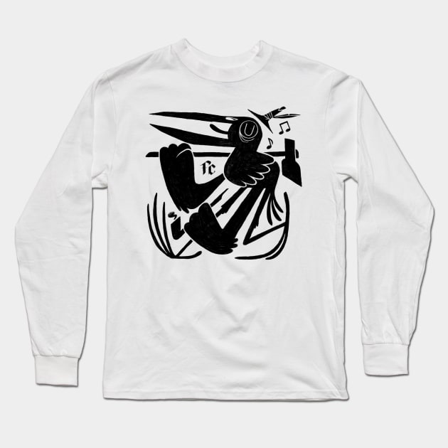 Corvus corax #1 Long Sleeve T-Shirt by Freaking Creatures